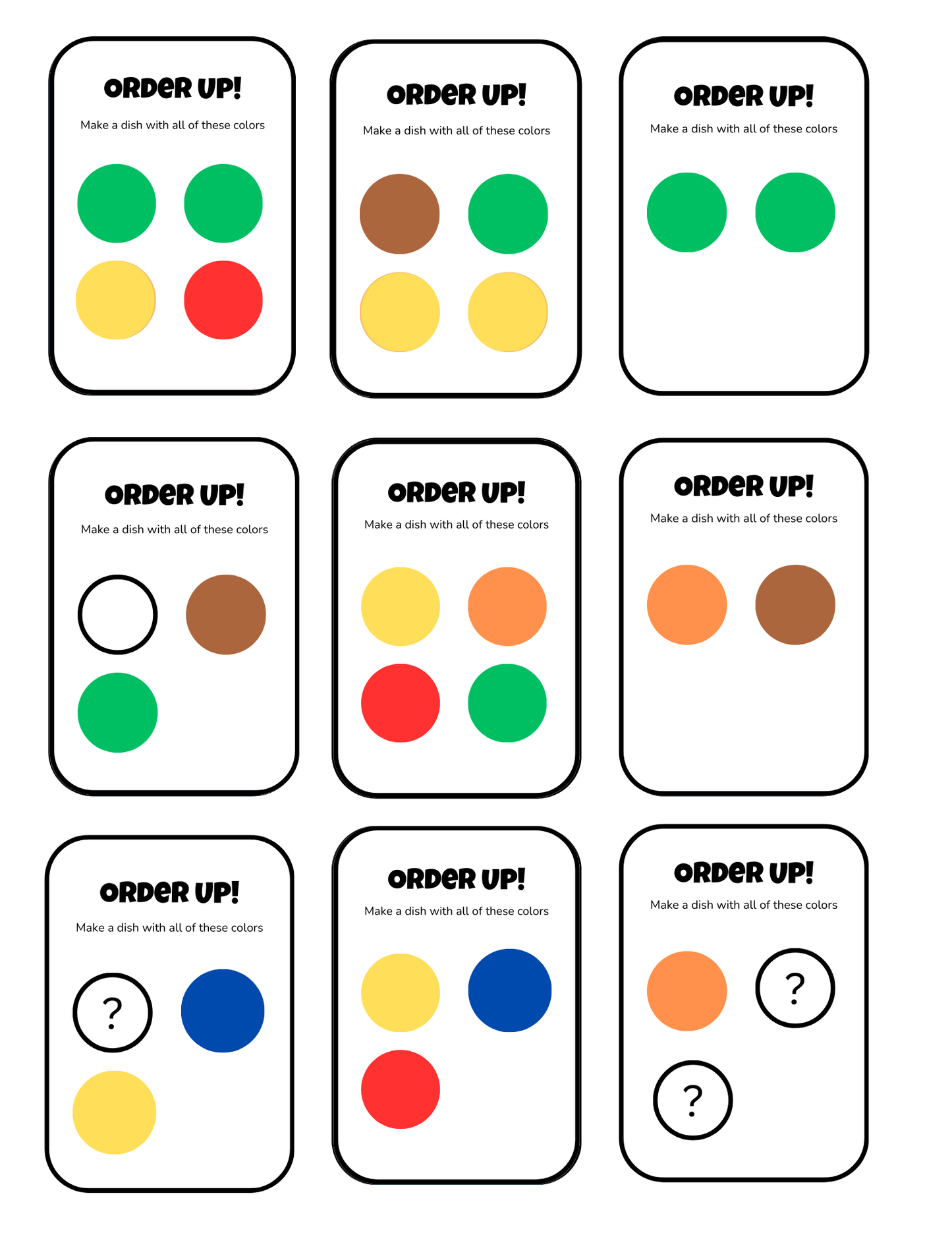 Order Up! Game