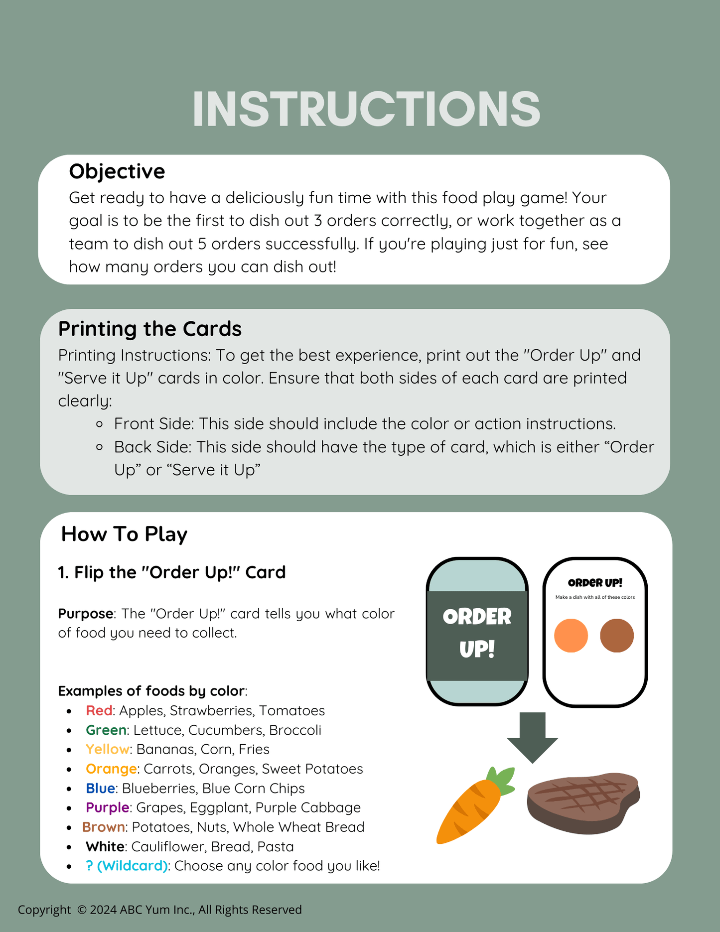 Order Up! Game