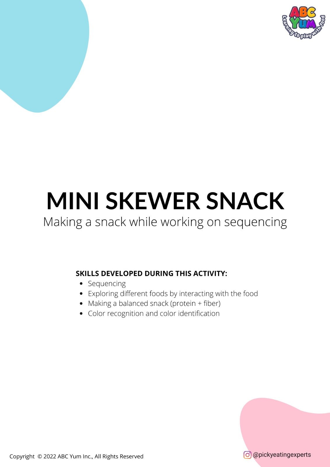Mini Skewer Activity