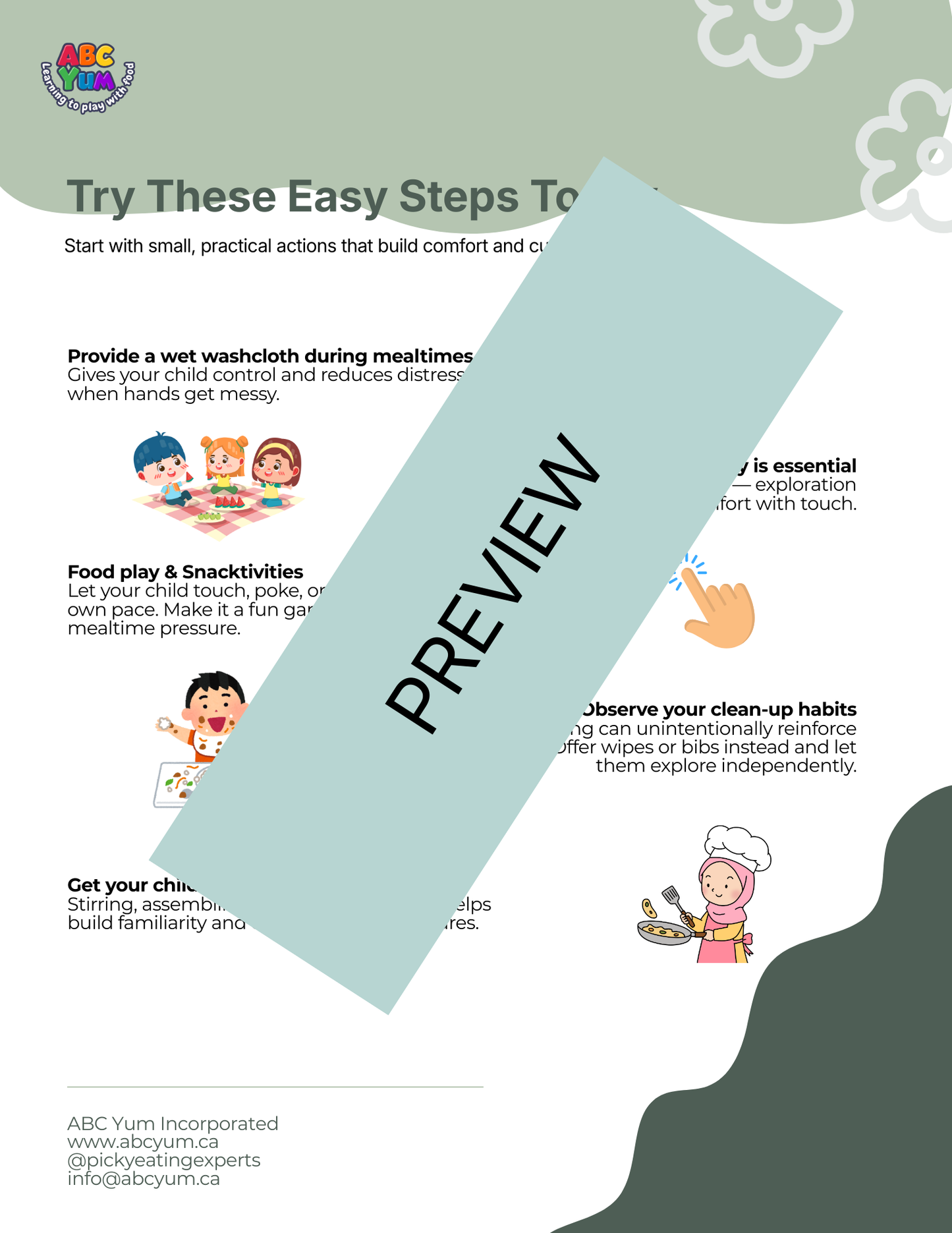 Tactile Picky Eating Checklist